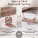 925 Sterling Silver Rose Gold 2-in-1 Magnetic Clover Heart Necklace