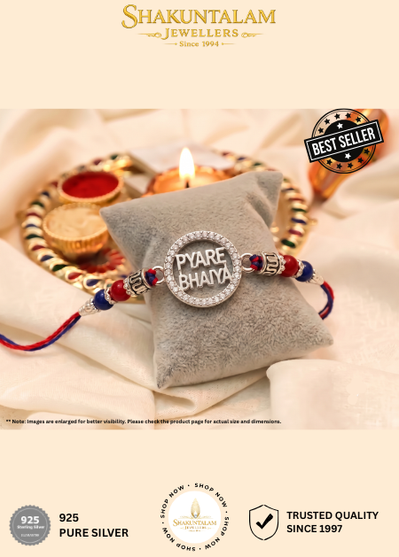 Silver Rakhi 925 Pyare Bhaiya