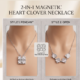 925 Sterling Silver Magnetic Clover Heart Necklace (2-in-1)