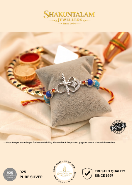 Silver 925 Rakhi Ganesh Ji symbol